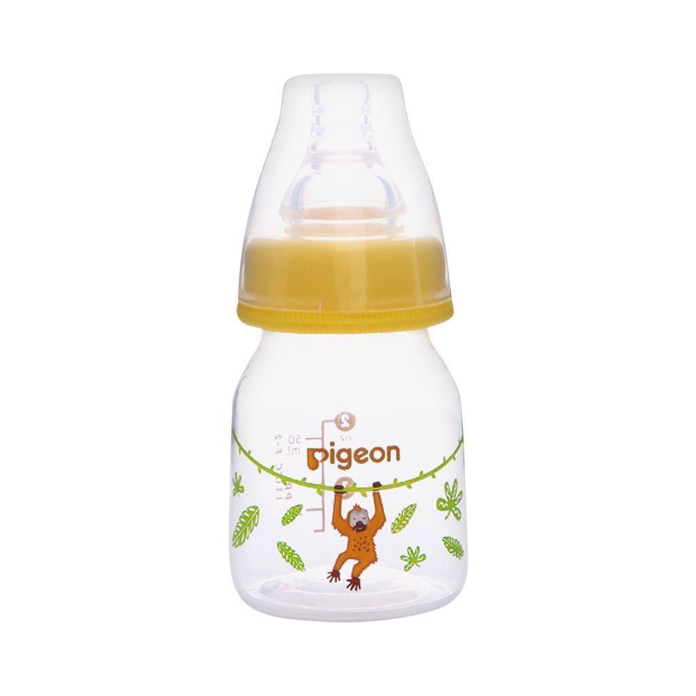 Pigeon Flexible SN Soft & Elastic PP Feeding Bottle, Orangutan, 50ml, A79396 - Front View