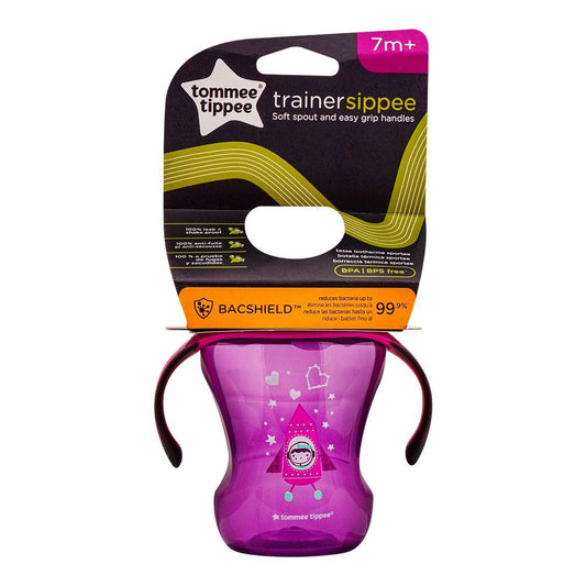 Tommee Tippee Trainer Sippee Cup, 7m+, 8oz, Purple, 549228 - Front View