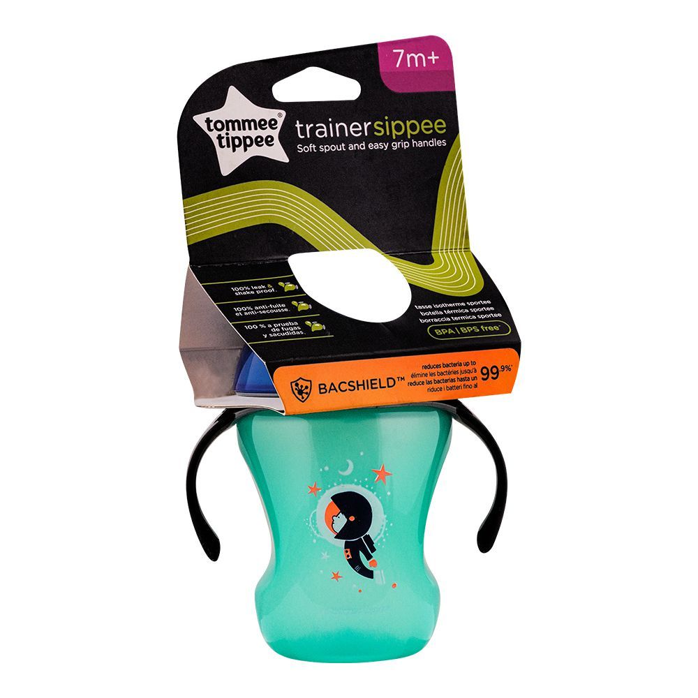 Tommee Tippee Trainer Sippee Cup, 7m+, 8oz, Green, 549229 - Front View