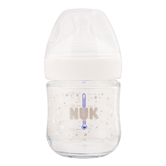 Nuk Nature Sense Glass Feeding Bottle, 120ml, 10747110 - Front View