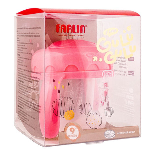 Farlin J'Aime Gulu Gulu Cross Cut Straw Drinking Cup, 9 Months+, 120ml, AET-010-C - Front View