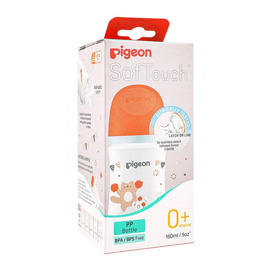 Pigeon Soft Touch Anti-Colic Wide Neck PP Bottle, 160ml, A-79457 - Front View