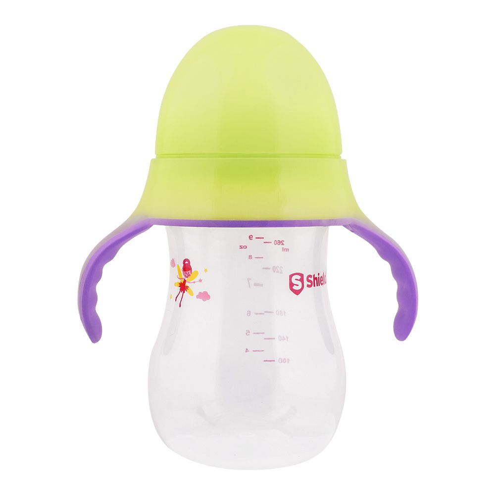 Shield Glow In The Dark Wide Neck Anti-Colic Feeder, 260ml, 12 Months+ - Front View