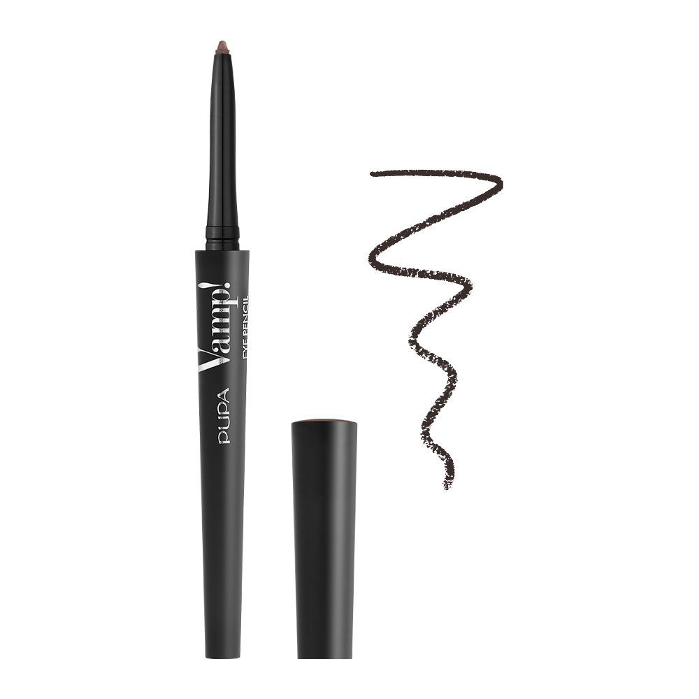 Pupa Milano Vamp! Eye Pencil 2-In-1 Eyeliner And Kajal Waterproof, 202, Outstanding Brown -  Front View