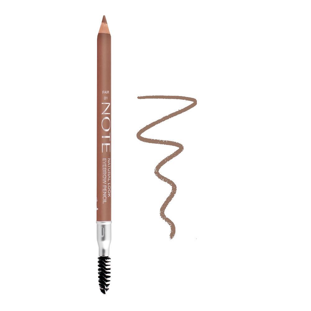 J. Note Natural Look Eyebrow Pencil, 01, Fair - Front View