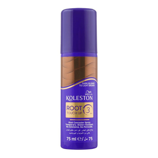 Wella Koleston Roots Touch Up 3 Sec Root Concealer Hair Spray, Dark Blonde To Light Brown, 75ml - Front View