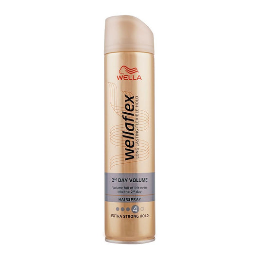 Wella Wellaflex 2nd Day Volume 4 Hair Spray, Extra Strong Hold, 250ml - Front View