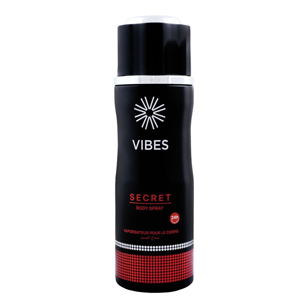 Hemani Vibes Secret Body Spray, For Men, 200ml - Front View