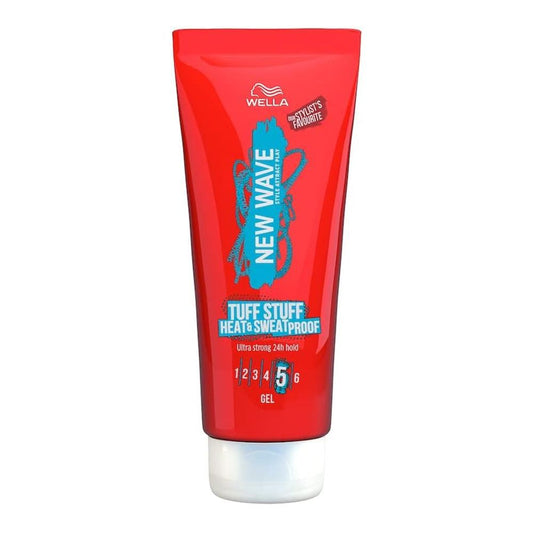 Wella New Wave Tuff Stuff Heat & Sweat Proof Ultra Strong 24H Hold Gel 200ml - Front View