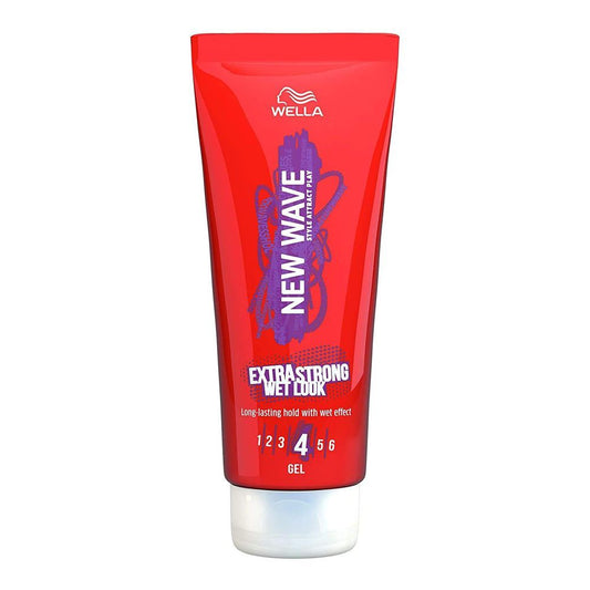 Wella New Wave Extra Strong Wet Look Long Lasting Hold With Wet Effect Gel, Level 4, 200ml - Front View