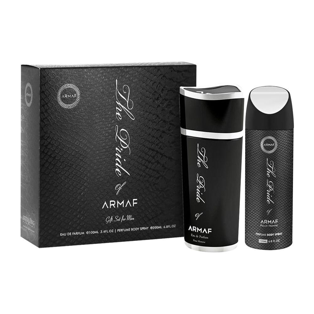 Armaf The Pride Gift Set For Men, Eau De Parfum 100ml + Body Spray, 200ml - Front View