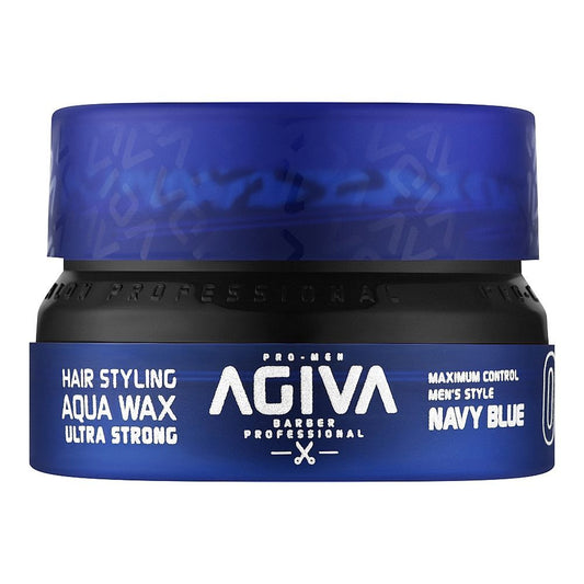 Agiva Professional Ultra Strong Hair Styling 02 Aqua Wax Navy Blue, 155ml - Front View