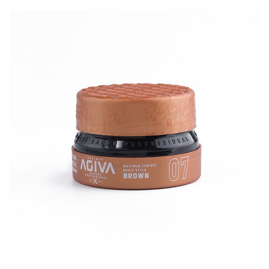 Agiva Professional Maximum Control Styling Hair Wax, 07 Pomade Brown, 155ml - Front View