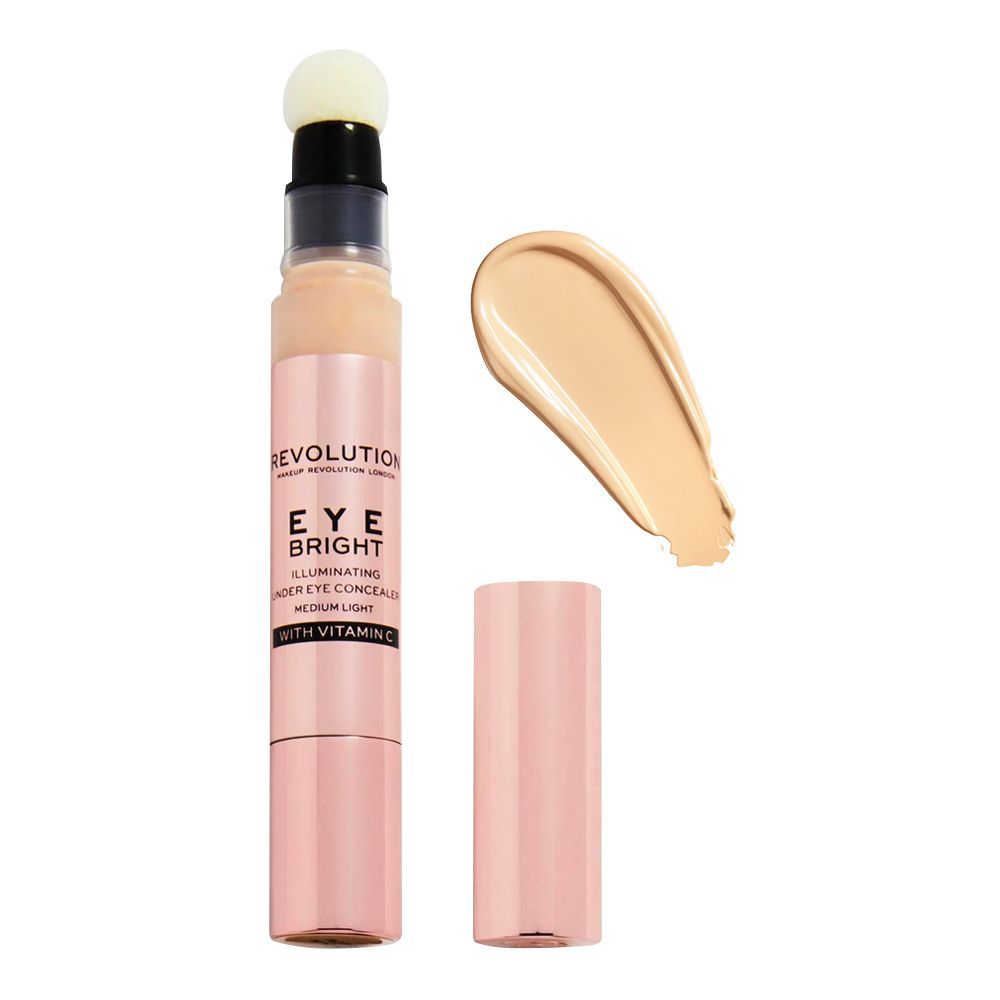 Makeup Revolution Eye Bright Illuminating Under Eye Concealer, Medium Light - Front View