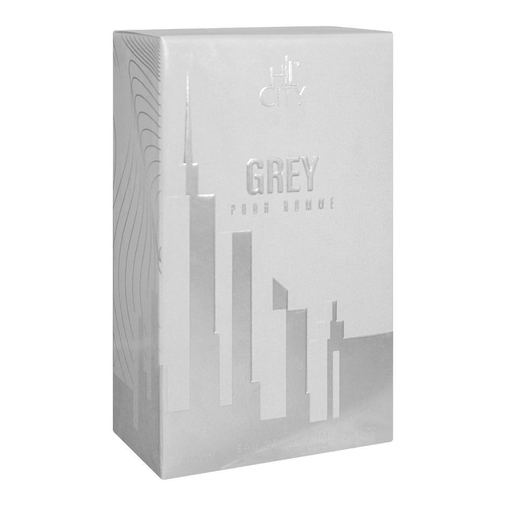 Hil City Grey Pour Homme Eau De Parfum, For Men, 100ml - Front View