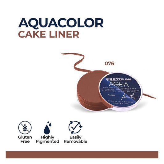 Kryolan Aqua Color Wet Cake Liner, 076, 8ml - Front View