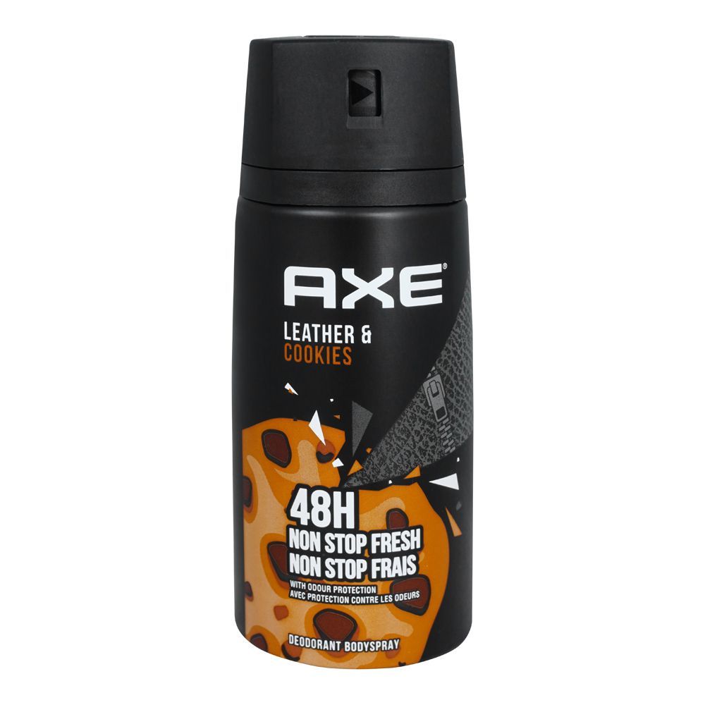 Axe Leather & Cookies 48H Non-Stop Fresh Deodorant Body Spray, For Men, 150ml - Front View