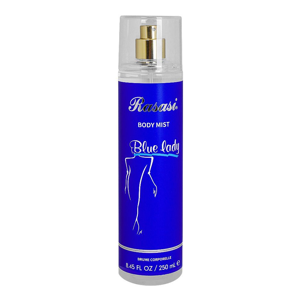 Rasasi Blue Lady Body Mist, For Women, 250ml - Front View