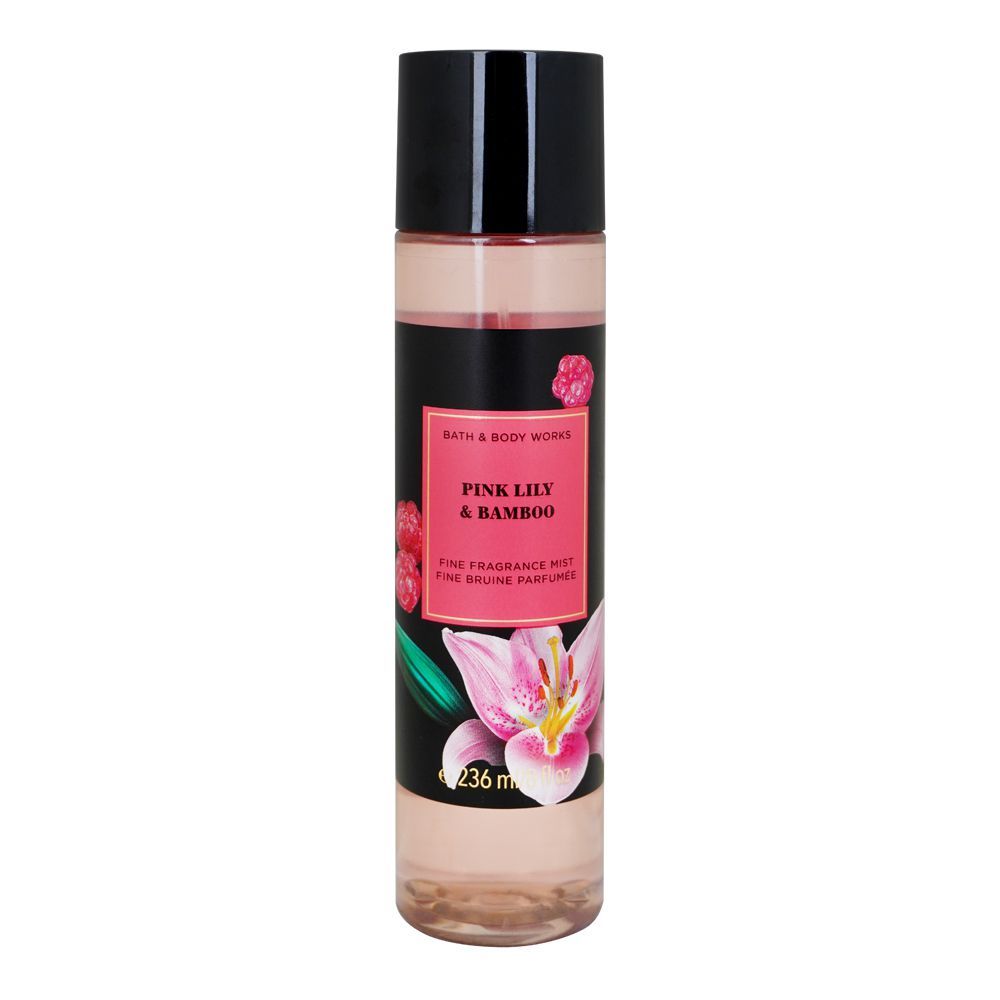 Bath & Body Works Pink Lily & Bamboo Fine Fragrance Mist, 236ml - Front View