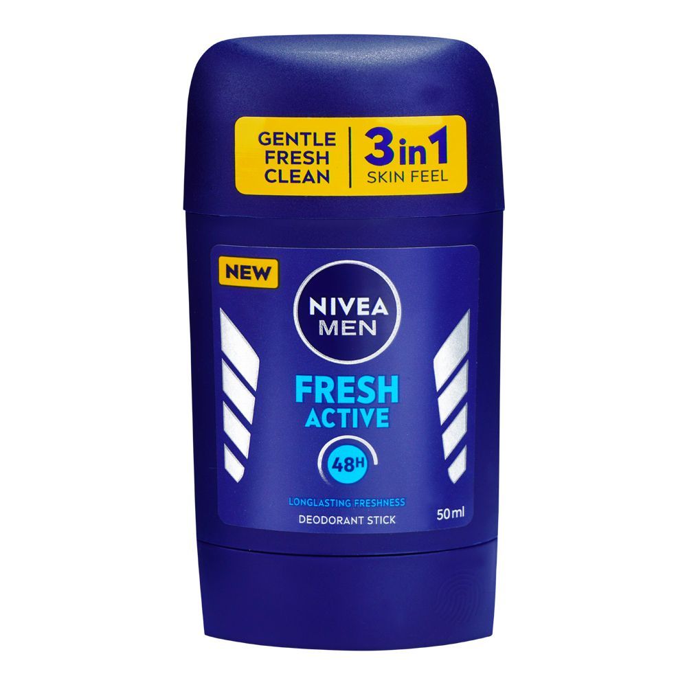 Nivea Men 48 Hour Fresh Active Long Lasting Freshness Deodorant Stick, For Men, 50ml - Front View