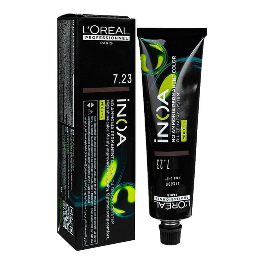 L'Oreal Professionnel Inoa No Ammonia Permanent Hair Colouring Cream, 7.23 Iridescent Golden Blonde -  Front View