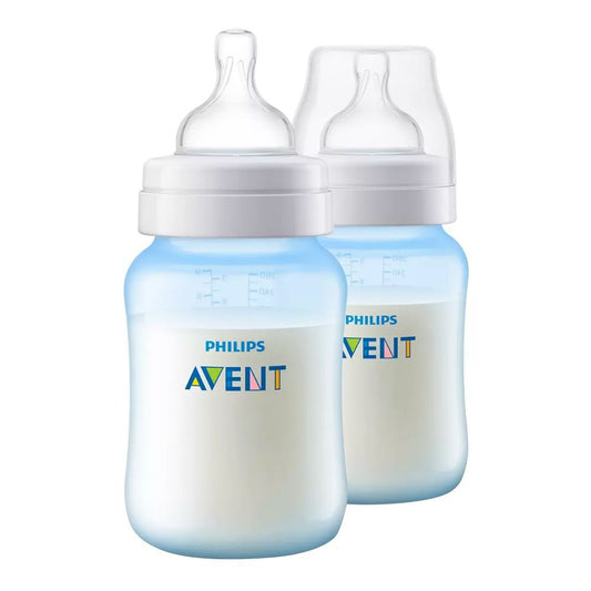 Avent Anti-Colic Wide Neck Feeding Bottle, 2-Pack, 260ml, SCF815/62 - Front View