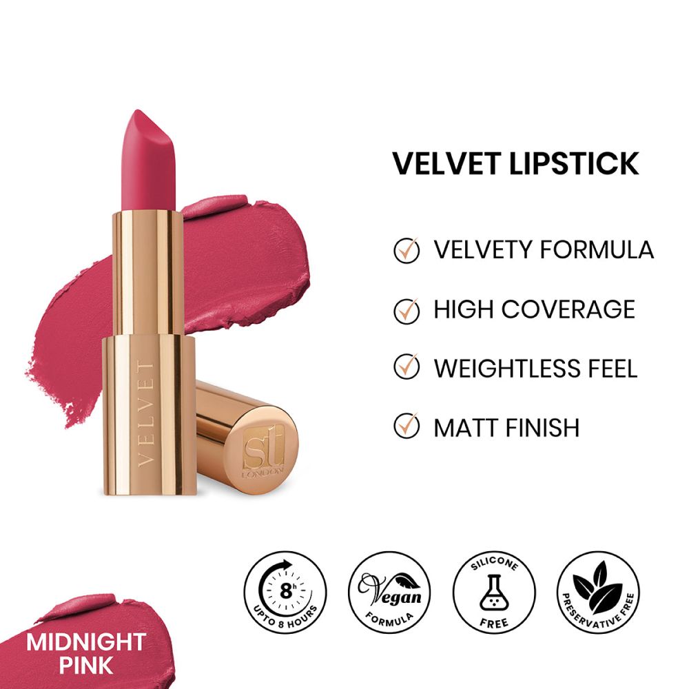 ST London Velvet Ultra-Matt Lipstick, Midnight Pink - Front View