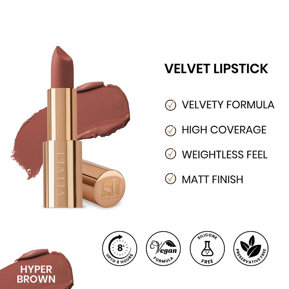 ST London Velvet Ultra-Matt Lipstick, Hyper Brown - Front View