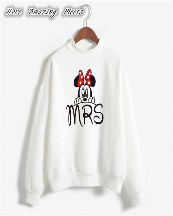 Mrs Printed Sweat Shirt For womens - AceCart Warm Hooded Sweatshirt in White