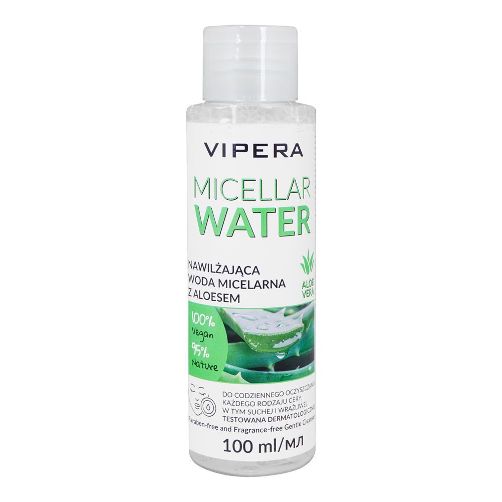 Vipera Aloe Vera Micellar Water Makeup Remover, 100ml - Front View