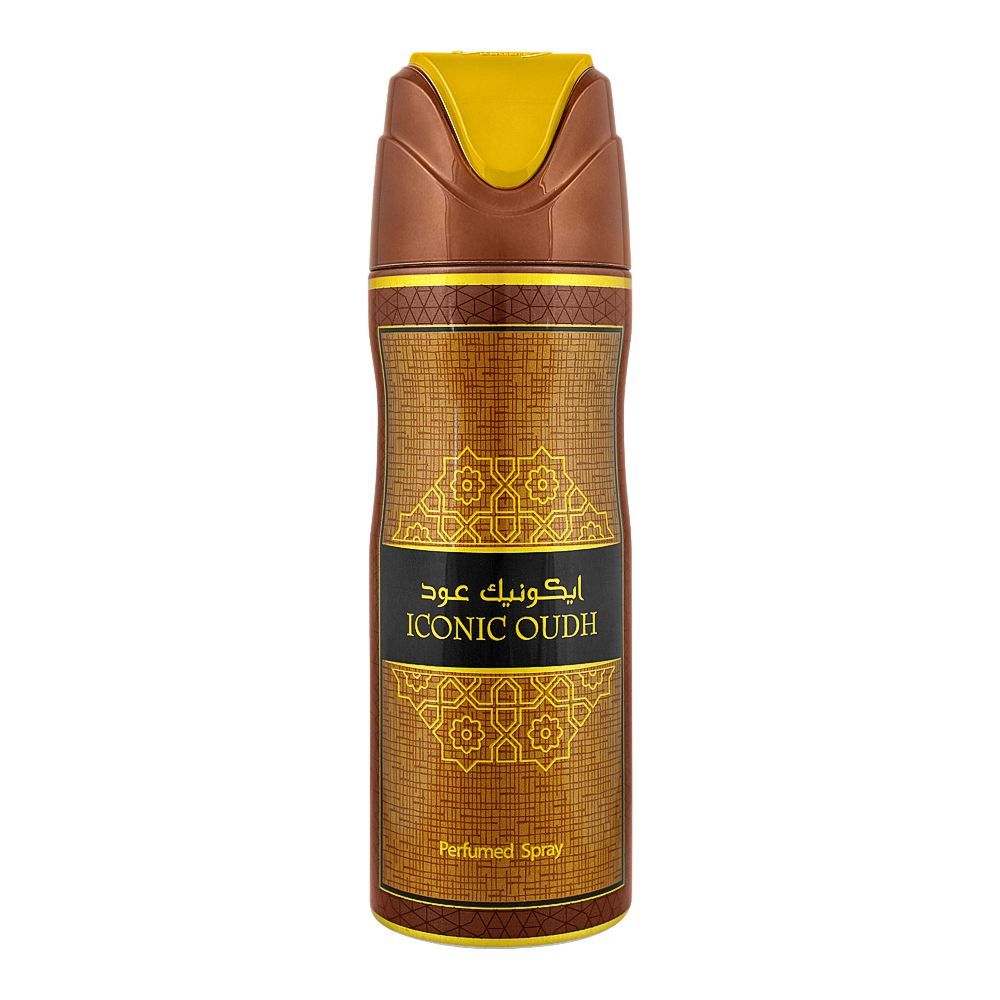 Lattafa Iconic Oudh Body Spray, For Men & Women, 200ml - Front View