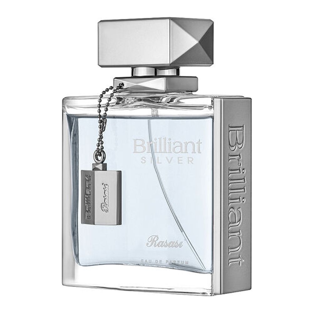 Rasasi Brilliant Silver, Eau de Parfum, For Men & Women, 100ml - Front View