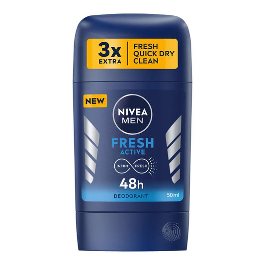 Nivea Men, 48H Fresh Active Infini Fresh Deodorant Stick, 50ml - Front View