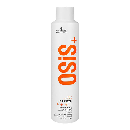 Schwarzkopf OSiS+ Freeze Strong Hold Hairspray, Spray Fixation Forte, Heat Protection, For All Hair Types, 300ml - Front View