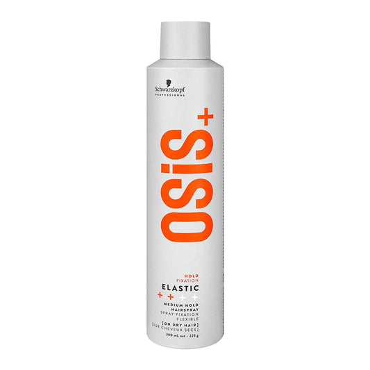 Schwarzkopf OSiS+ Elastic Medium Hold Hairspray, Spray Fixation Flexible, Heat Protection, For All Hair Types, 300ml - Front View