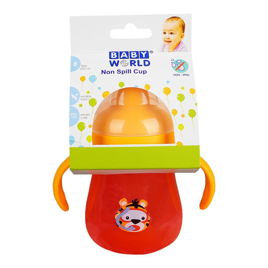 Baby World Non Spill Cup, 250ml, Orange, BW4041 - Front View