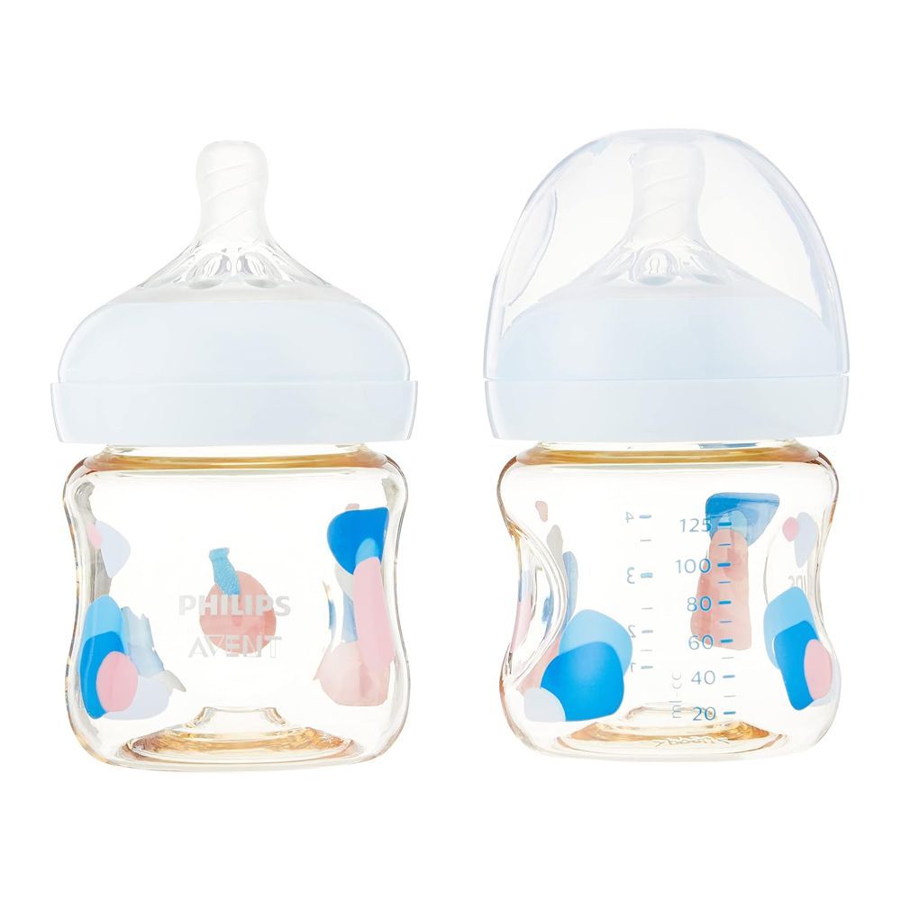 Avent Natural Wide Neck PPSU Feeding Bottle, For 0 Month+, 2x125ml, 2-Pack, SCF581/20 - Front View