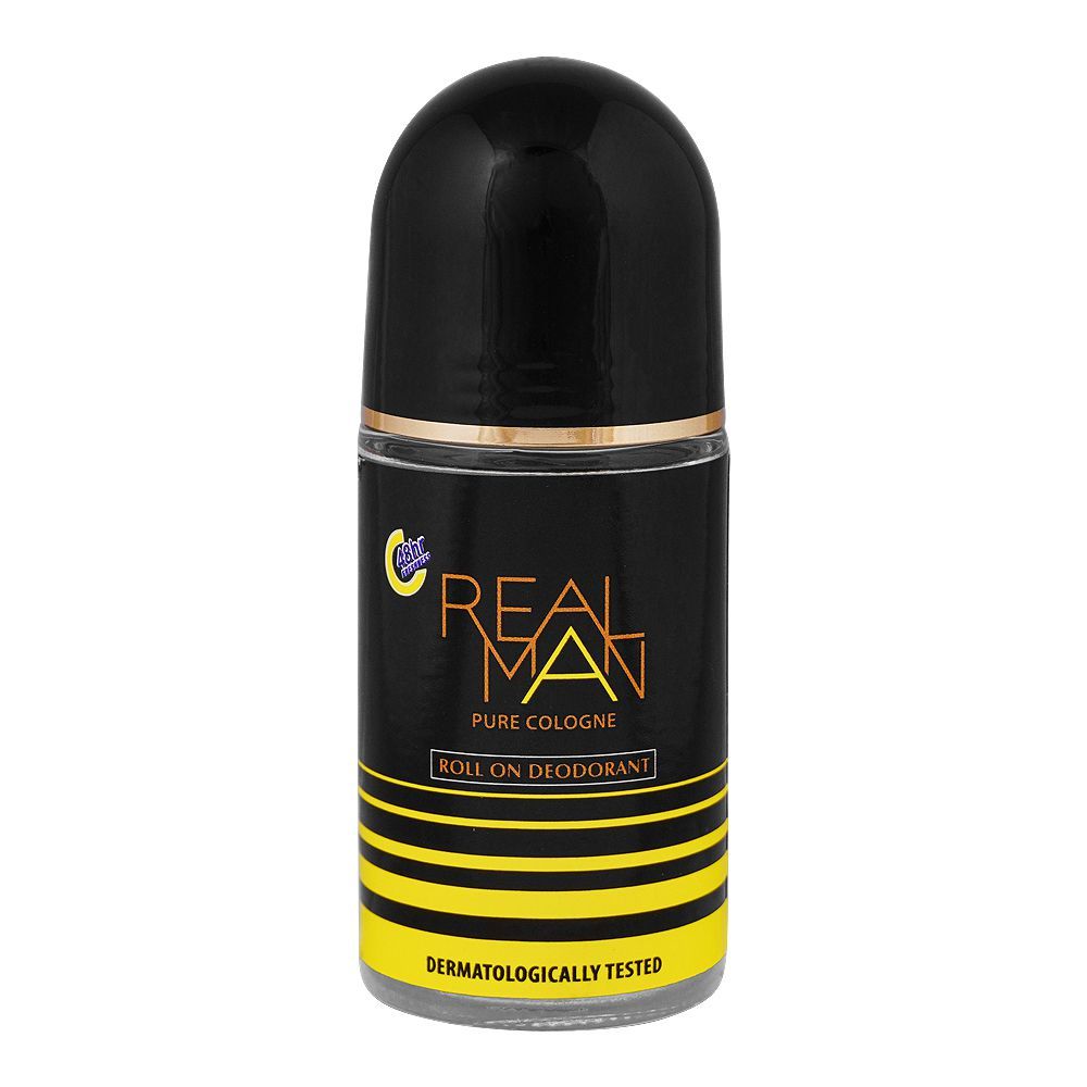 Real-Man-Pure-Cologne-Deodorant-Roll-On-48-Hours-Lasting-Dermatologist-Tested-For-Mens-50ml - Front View