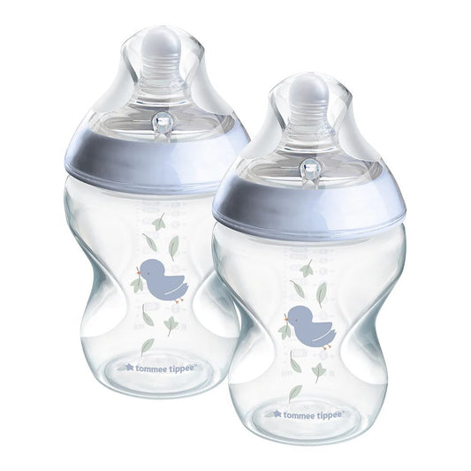 Tommee Tippee Natural Start PP Feeding Bottle, BPA Free, 260ml, For 3 Months +, Medium Flow, 2-Pack, 423915 - Front View