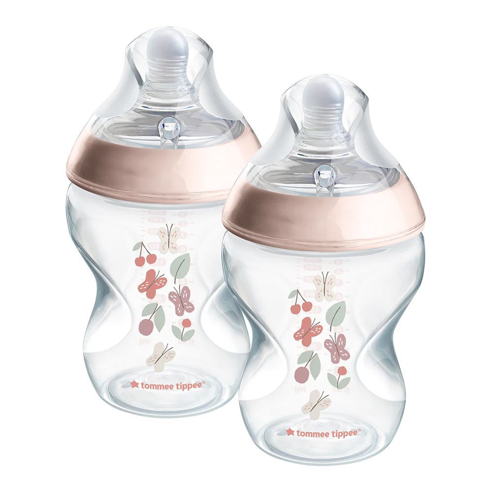 Tommee Tippee Natural Start PP Feeding Bottle, BPA Free, 260ml, For 3 Months +, Medium Flow, 2-Pack, 423916 - Front View