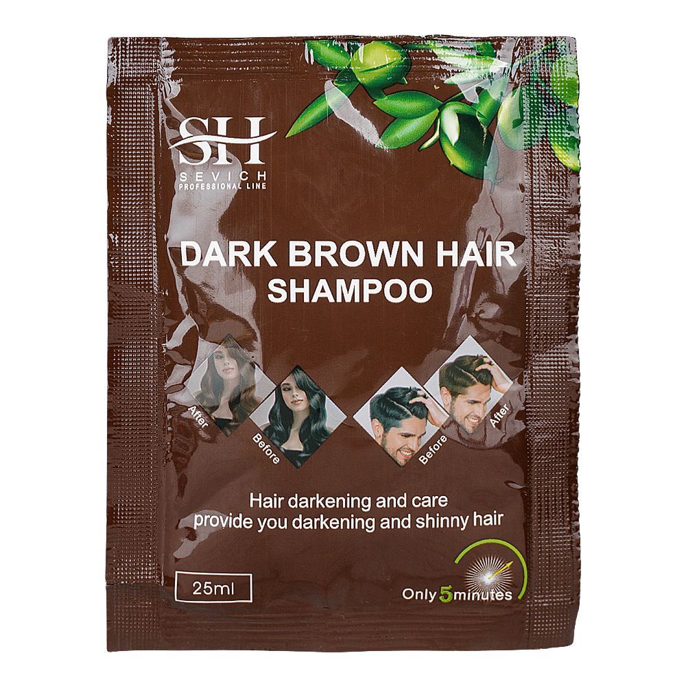 Sevich Hair Color Shampoo, Dark Brown, 25ml -  Front View