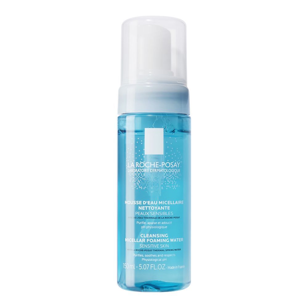 La Roche-Posay Micellar Foaming Water Cleanser and Makeup Remover, For Sensitive Skin, 150ml - Front View