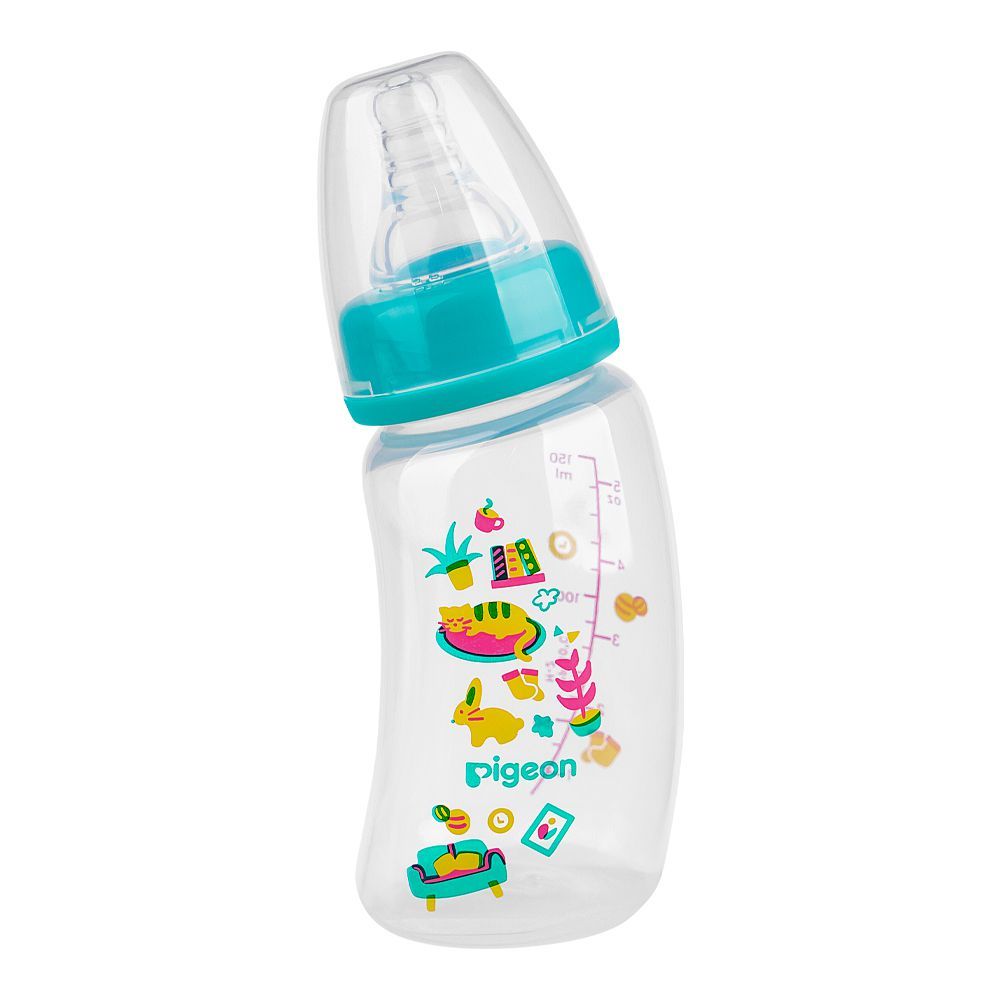 Pigeon Curve Nursing PP Bottle, Minimies Colic, BPA Free, For 0+ Months, 150ml, A79997 - Front View