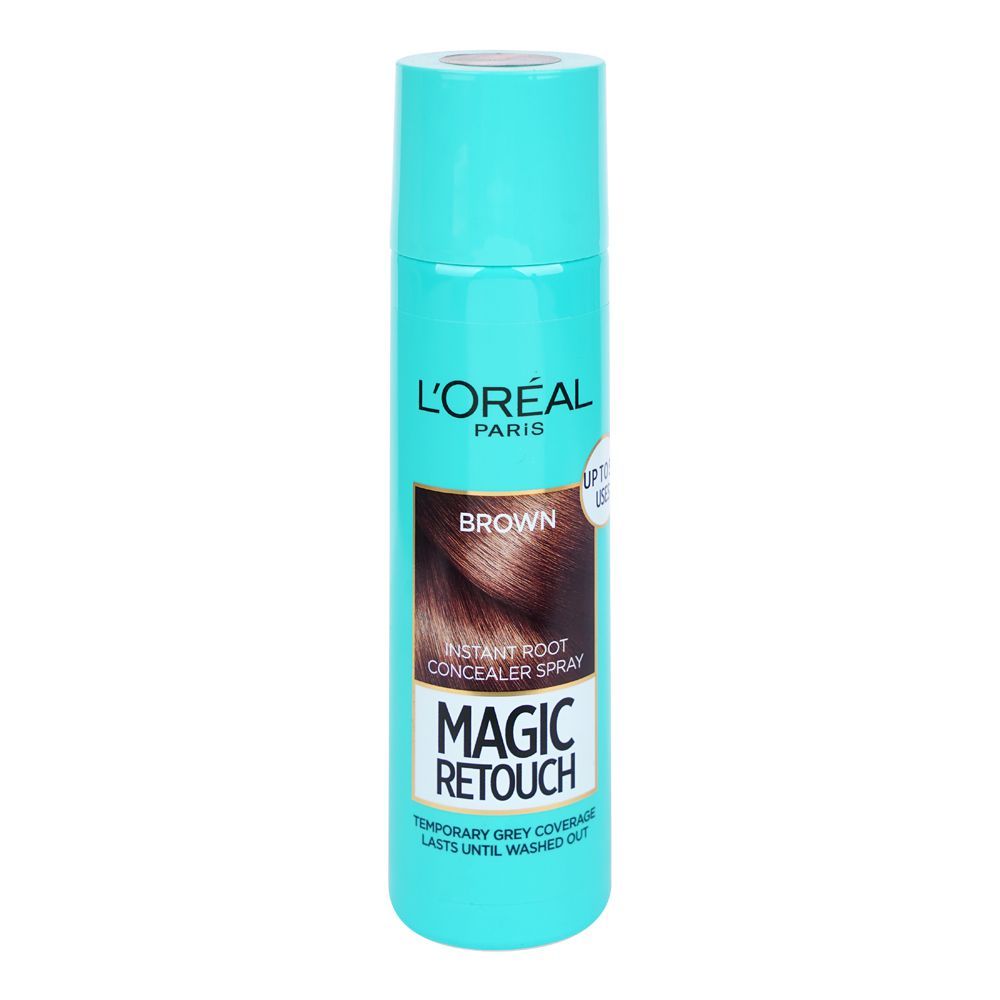 L'Oreal Paris Magic Retouch Instant Root Concealer Spray, Brown, 150ml -  Front View