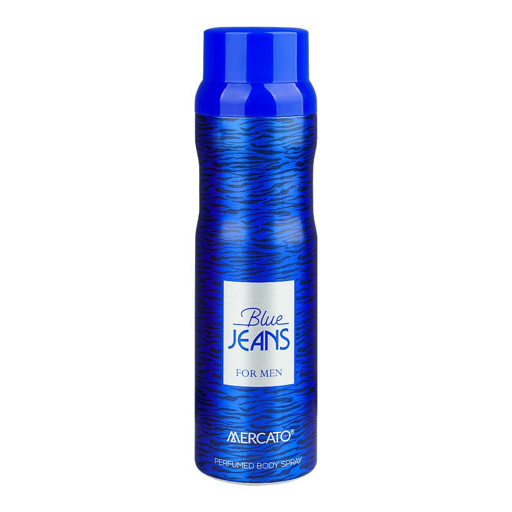 Mercato-Blue-Jeans-Perfumed-Body-Spray-For-Men-200ml - Front View