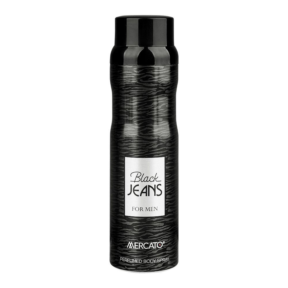 Mercato-Black-Jeans-Perfumed-Body-Spray-For-Men-200ml - Front View