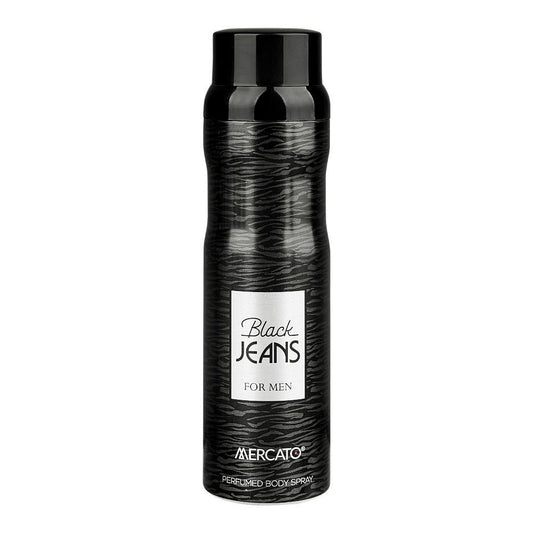 Mercato-Black-Jeans-Perfumed-Body-Spray-For-Men-200ml - Front View