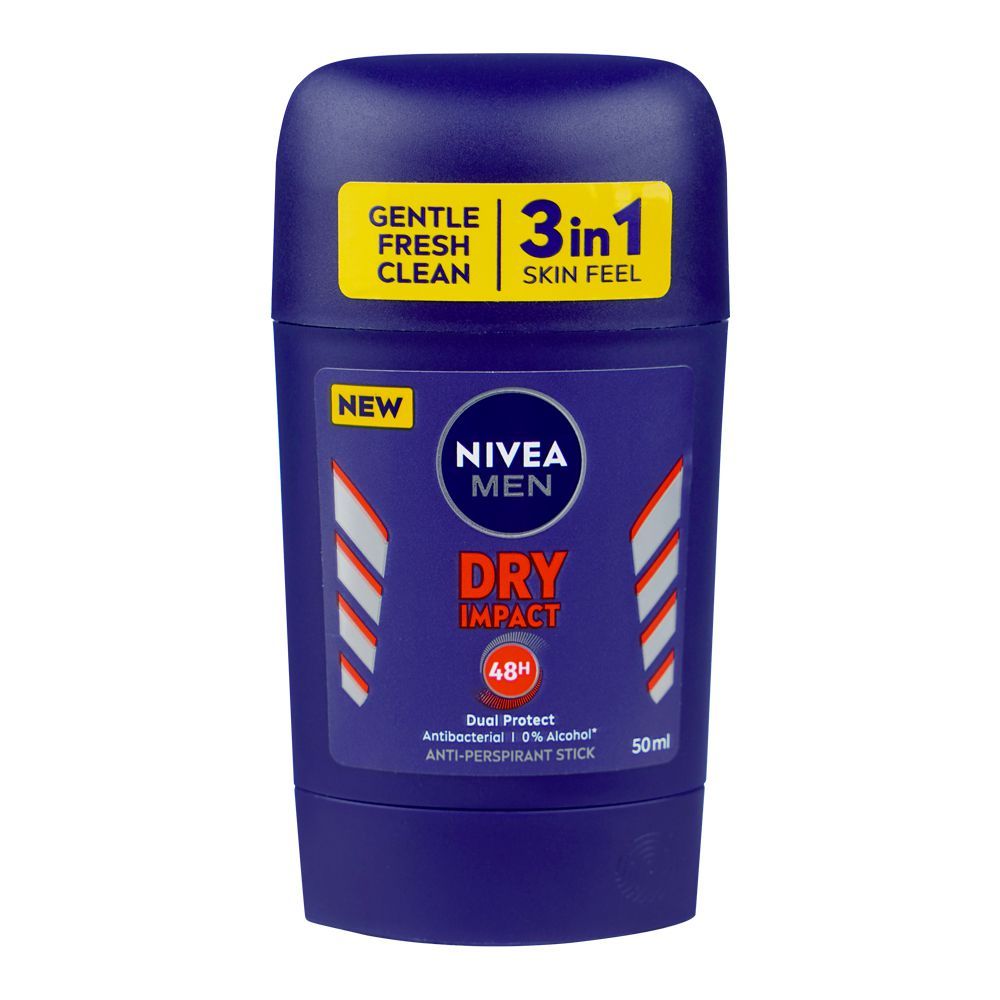 Nivea-Men-Dry-Impact-Dual-Protect-Anti-Perspirant-Deodorant-Stick-50ml - Front View