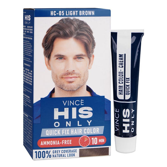 Vince His Only Ammonia Free Men Hair Color, HC-05 Light Brown -  Front View