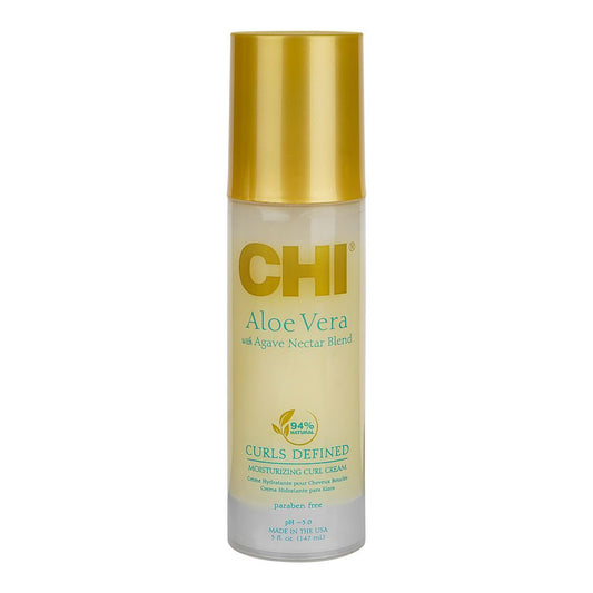 CHI Aloe Vera Moisturizing Curl Hair Cream With Agave Nectar Blend, Paraben & Gluten Free, 147ml - Front View